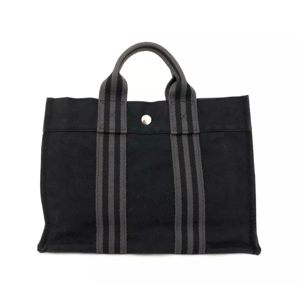 Hermes Black Canvas Tote PM Mini Size - Picture 3 of 12